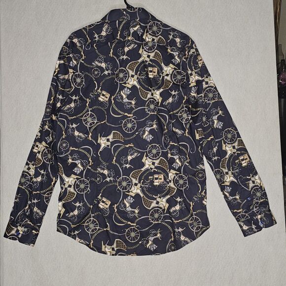 Paisley & Gray Big & Tall Mens Slim Fit Coach Print Button Down Long Sleeve XXL - Picture 12 of 12